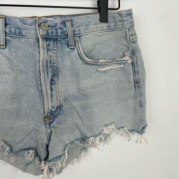 Agolde Denim Shorts Parker Vintage Cut Off Distressed Button Fly Women's Sz 27 - Picture 5 of 10